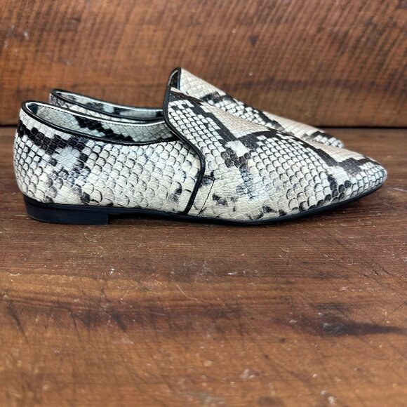 Aquatalia Revy Snake Embossed Weatherproof Loafer White 7.5 - Picture 4 of 12